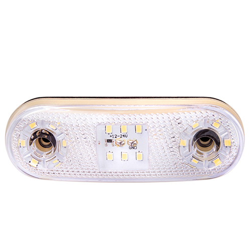 Повторитель габарита (овал) 21 LED 12/24V белый (TH-2130-white)