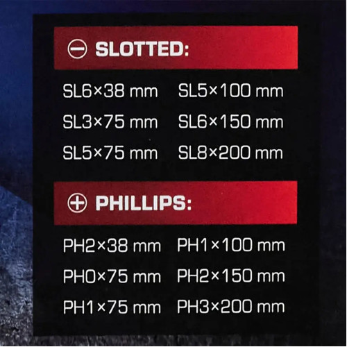 Набор силовых ударных магнитных отверток SL/PH, 11 предметов F-21311