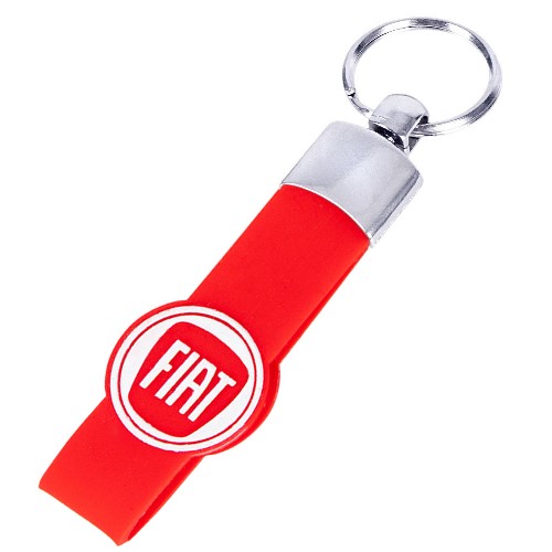 Брелок з гумовим ремінцем червоний FIAT (Резин. рем. FT)