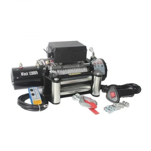 Лебeдка (таль) электрическая 12V, 12000 lbs (5443 кг), трос 9,5 мм × 25 м TORIN S12000