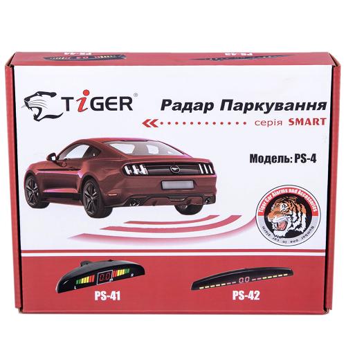 Парктроник TIGER PS-44/LED/4 датчика D=18mm/коннектор/black/black (PS-44)