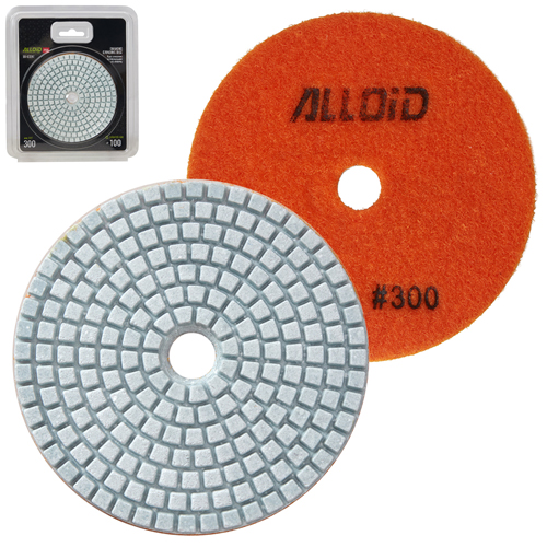 Alloid Pro. Круг алмазный шлифовальный на липучке 100 мм, зерно 300