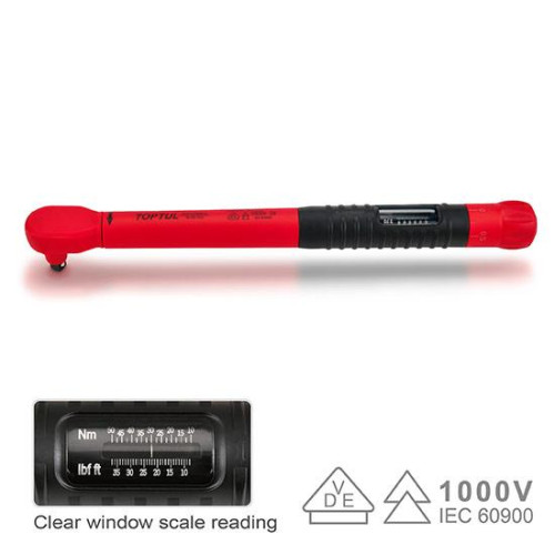 Динамометрический диэлектрический ключ TOPTUL ANVA1205V4 (3/8", 10–50 Нм, 1000В)