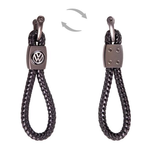 Брелок кож. зам. плетёный со скобой CN VOLKSWAGEN (кож. зам. плет CN BK VLK)