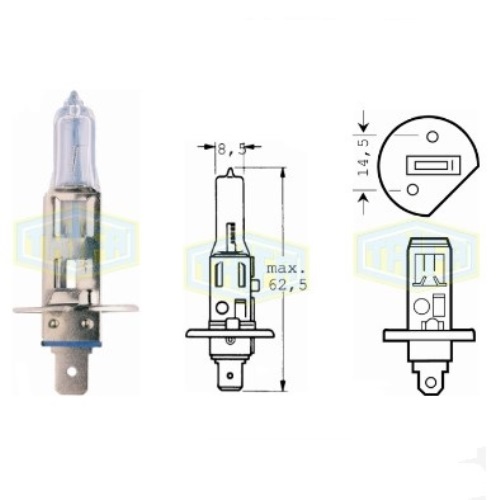 Лампа автомобільна Галогенна лампа для фари Trifa H1 12V 55W Xenon blue (61655)