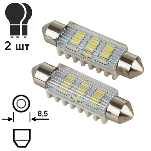 Лампа PULSO/софитные/LED SV8.5/T11x41mm/6 SMD-5730/9-18v/100Lm (LP-64041)
