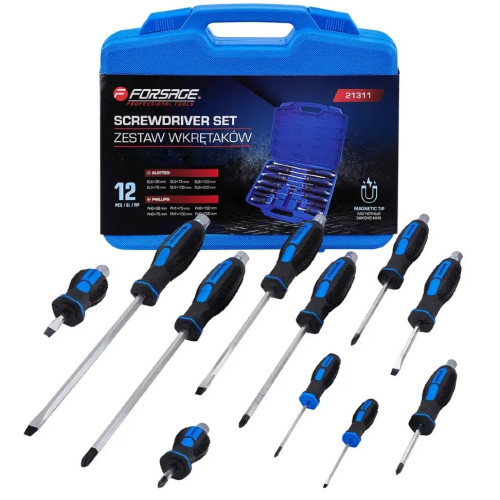 Набор силовых ударных магнитных отверток SL/PH, 11 предметов F-21311