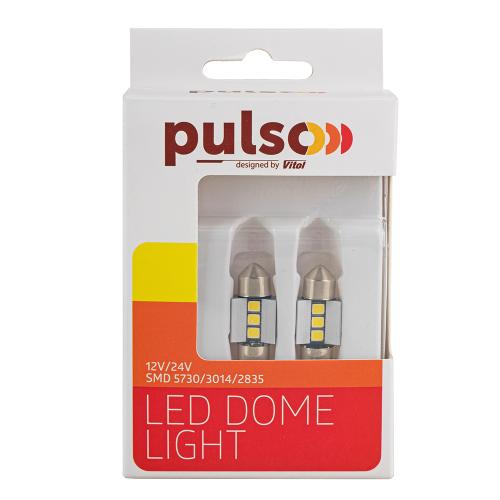 Лампа PULSO/софитные/LED SV8.5/T11x28mm/3 SMD-2835/9-18v/210Lm (LP-66028)
