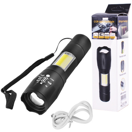 Фонарь диодный Police BL-1831-T6+COB, ЗУ micro USB, встроенный аккумулятор, zoom, ремешок (BL-1831-T6+COB)