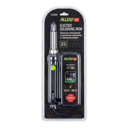 Паяльник електричний з керамічним нагрівальним елементом і терморегулятором, 60 Вт Alloid Pro ES-5060