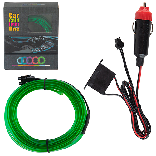 Подсветка салона гибкий холодный неон 3 м Green AL01-3M G (AL01-3M G)
