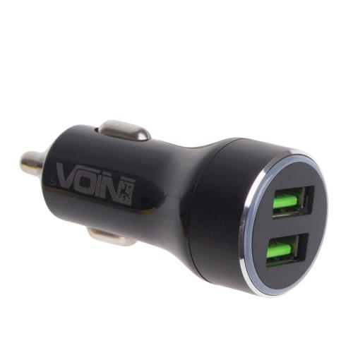 Автомобильное зарядное устройство VOIN 36W, 2USB QC3.0, 12/24V (3.6-6.5V/3A; 6.5-9V/2A; 9V-12V/1.5) (C-36205Q)