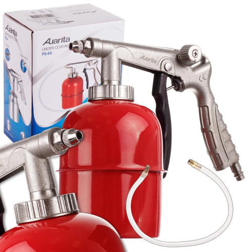 Пневмопистолет для нанесения антигравийных и антикоррозионных покрытий с бачком 800 мл и гибкой насадкой AUARITA PS-6A