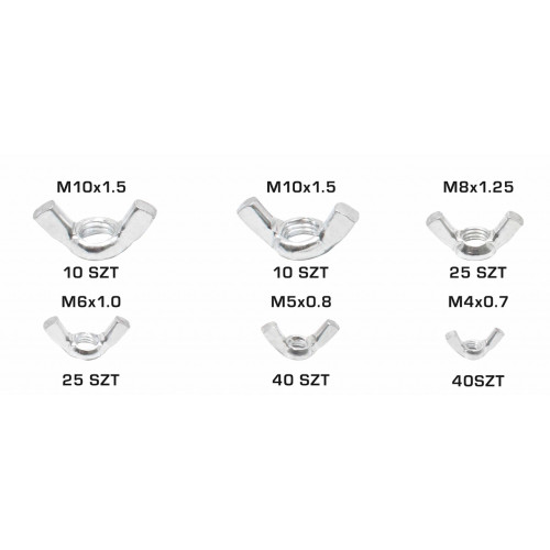 Набор гаек барашек M4, M5, M6, M8, M10/150 шт. ASTA A-TC548