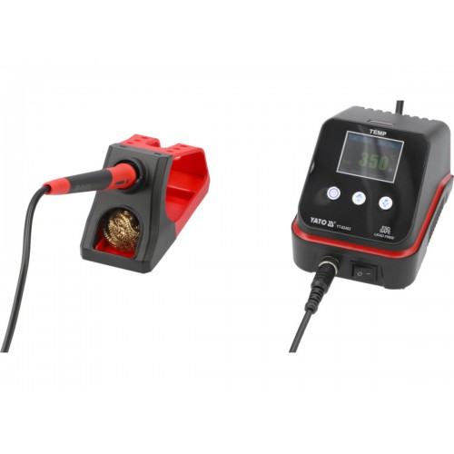 Паяльная станция сетевая 110-230 V YATO; Р= 192 Вт, t°= 90-500°С, жало тип C245, LCD YT-82463