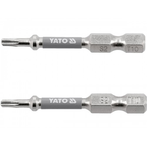 Биты для шуруповерта YATO; "TORX" T10 х 50 мм. сталь S2. 6-гранный хвостовик 1/4",2 шт. YT-78031