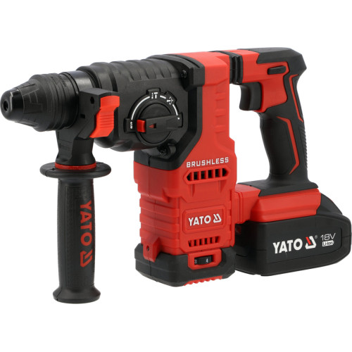 Перфоратор акумуляторний YATO SDS+ 18 В, 2×4 А·год, 2.8 Дж, до 26 мм (бетон), 3 режими YT-827724