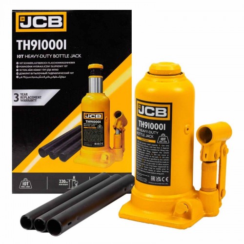 Домкрат бутылочный одноштоковый 10т. 220-488мм JCB Tools JCB-TH910001