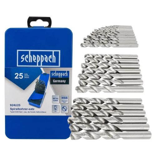 Набір свердел по металу HSS 1-13 мм, 25 предметів Scheppach SCH-924U25