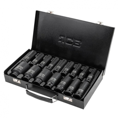 Набор головок ударных глубоких 16 ед. 1/2'' (6-гр.) (10-36 мм) JCB Tools JCB-4167-5MPB