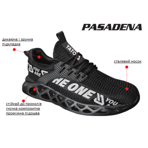 Туфлі робочі нейлонові YATO PASADENA SB, розм. 44, з гумовою підошвою