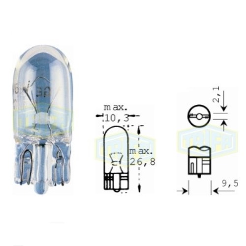 Лампа автомобільна з клиновидним цоколем Trifa 24V 2W W 2,1x9,5d (01725)