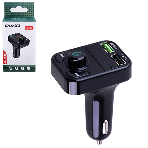 Модулятор FM 5в1 Х3 12-24v 2USB 5V-3.1A TF card BT (X3)