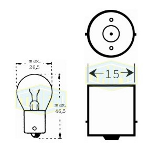 Лампа автомобільна Лампа для стоп-сигнала та проблискових маячків Trifa 12V 15W BA15s (00351)