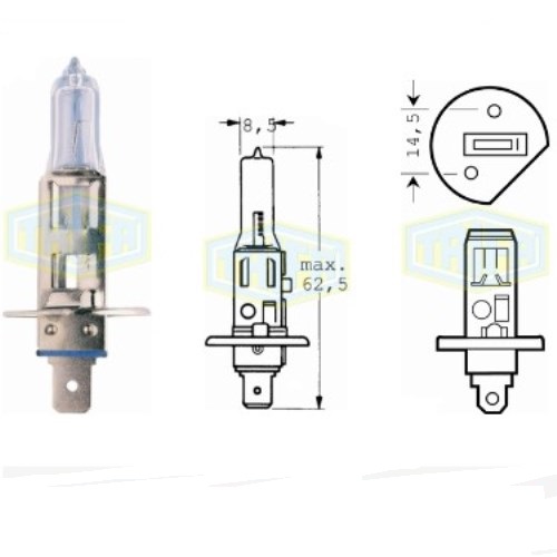 Лампа автомобільна Галогенна лампа Trifa H1 12V 55W Spare kit (01655-250)