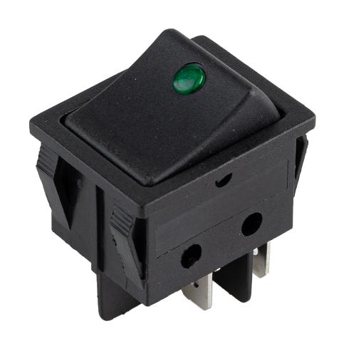 Переключатель on-off с подсветкой 12V квадратный Green 25*31*20мм 16A250V 20A 125V (YJ-WC03)
