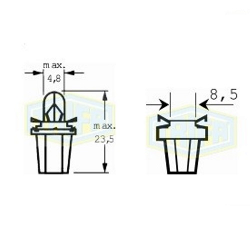 Лампа автомобільна з клиновидним цоколем Trifa 12V 1,5W BX 8,5d (02729)
