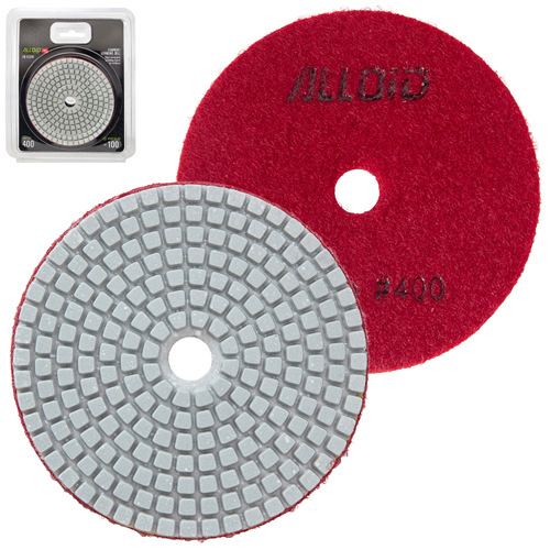 Круг алмазный шлифовальный  на липучке Alloid Pro 100 мм, зерно  400