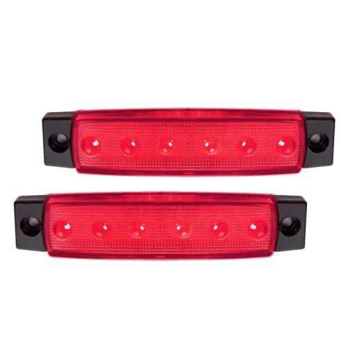 Фонарь габаритный BL-64906RD 12V/6LED/96х20mm/2шт (BL-64906 12V-Red)