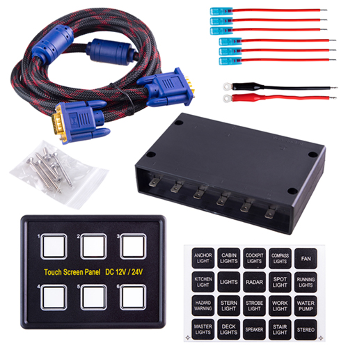 Панель выключателей Touch Screen на 8шт 12/24V (ПВ8TS  55278)