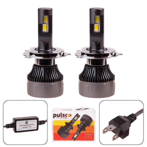 Лампы PULSO M5/H4/LED-chips CSP/9-16v/2*70w/16000Lm/6500K (M5 - H4)
