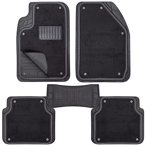 Коврики PVC съемный войлок КУ-16043 BK 5шт./компл. черные 74x50 47x50 23x50 (КУ-16043 BK)