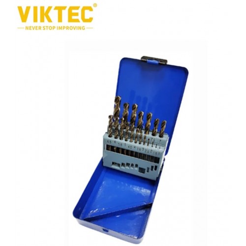 Набор сверл кобальтовых 1-10мм 19ед. VIKTEC VT17185