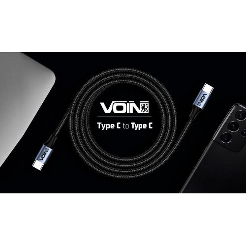 Кабель VOIN VP-3501C B Type C - Type C 5А/20V, QC4.0/PD 1m, black (быстрая зарядка/передача данных) (VP-3501C BK)