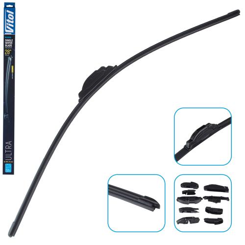 Щетка стеклоочистителя бескаркасная VITOL ULTRA 28" - 700 мм (9 адаптеров) (VU-28700)