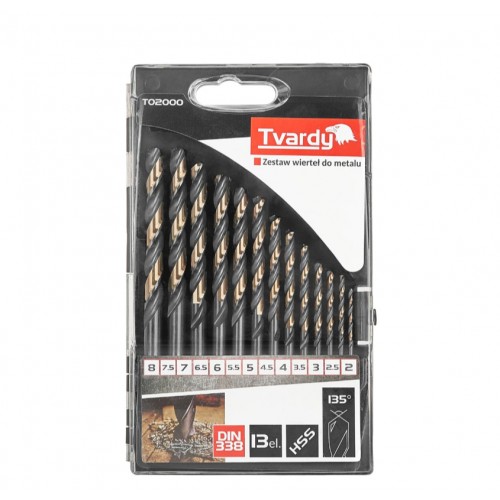 Набор сверл по металлу 13 ед. HSS 2.0-8.0 мм (black & gold) GEKO T02000