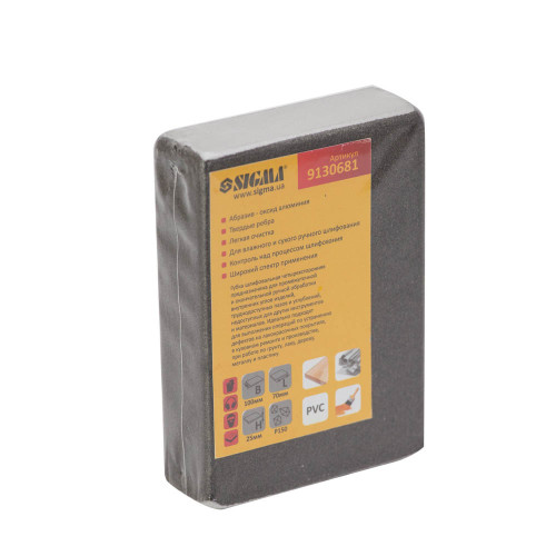 Губка шлифовальная четырехсторонняя 100×70×25 мм P150 SIGMA (9130681)