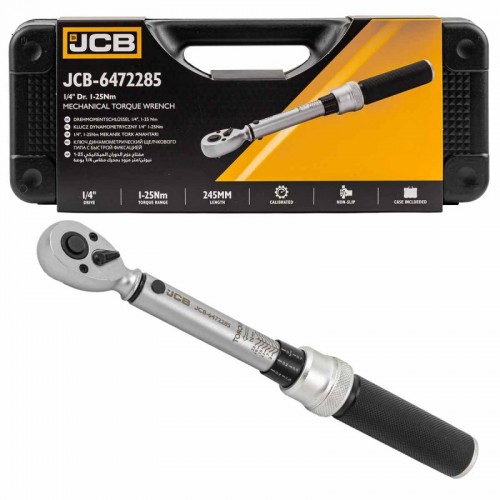 Динамометрический ключ 1/4" (1-25 Нм) JCB Tools JCB-6472285