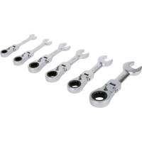 Набор ключей комбинированных коротких реверсивных с трещоткой на шарнире 8-17 мм, 6 шт YATO YT-16977