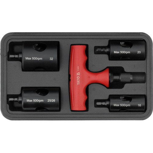 Калібратор фасок для труб YATO PE-RT/Al/PE-RT та PEX-Al-PEX Ø 16-32 мм з руків’ям YT-22370