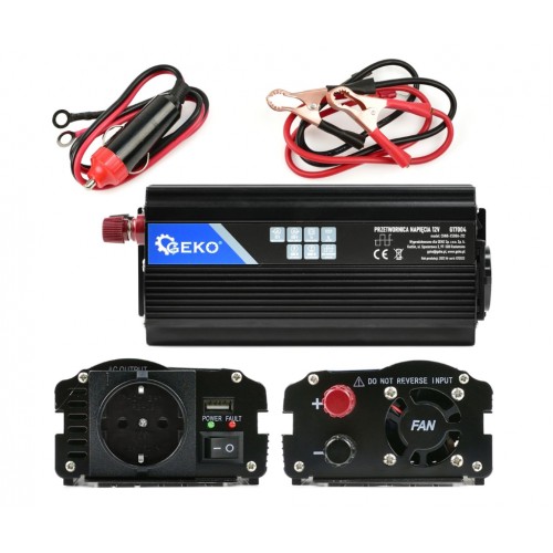 Инвертор – преобразователь напряжения 12V/230V (500/1000W) GEKO G17004