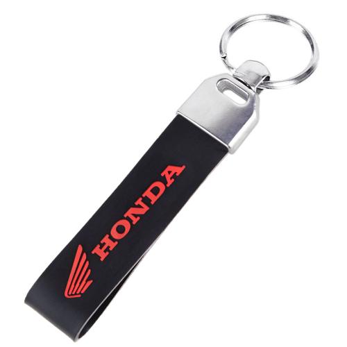 Брелок з гумовим ремінцем чорний HONDA moto (Резин. рем. HN)