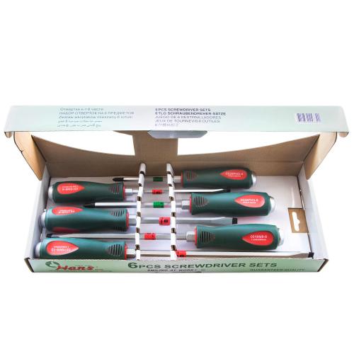 HANS. Набор отверток ударных  шлиц и крест. 6 предм.    (06500-6VG) (06500-6VG)
