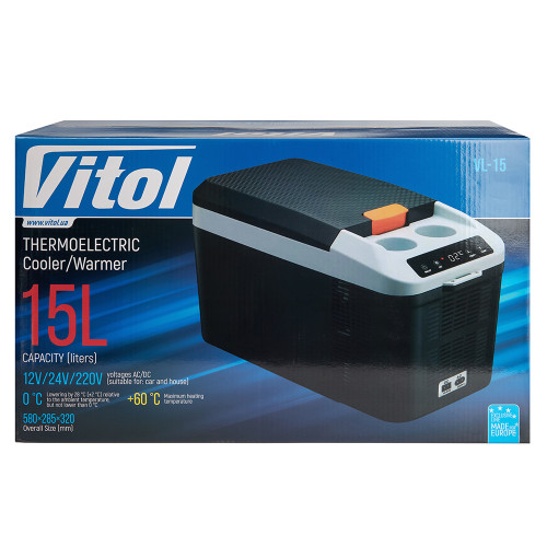 Термоелектричний холодильник 15 л VL-15 (12V / 24V / 220V)