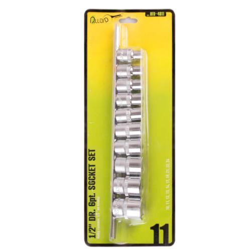 Alloid. Набор головок 1/2" на планке, 10,11,12,13,14,17,19,21,22,24 mm. 11 предм.(НГП-4011) (НГП-4011)