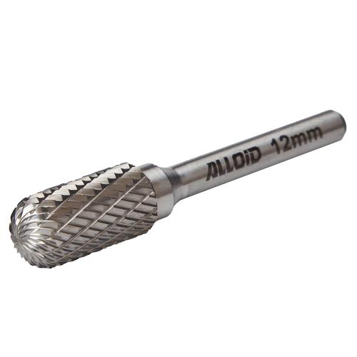 Борфреза твердосплавная по металлу Alloid Pro , тип C, D-12мм, d-6мм, L-70мм